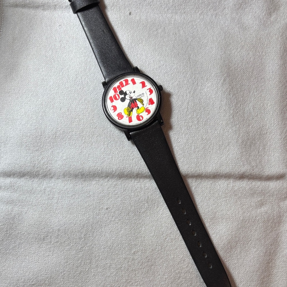 Women's Black Watch with Mickey Mouse Design